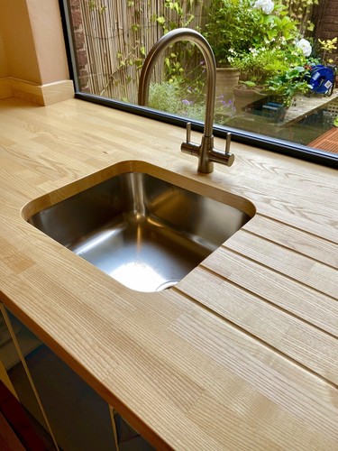 Solid ash worktop - ash, worktop,